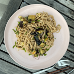 Noodles Salad with Aubergine and Mango