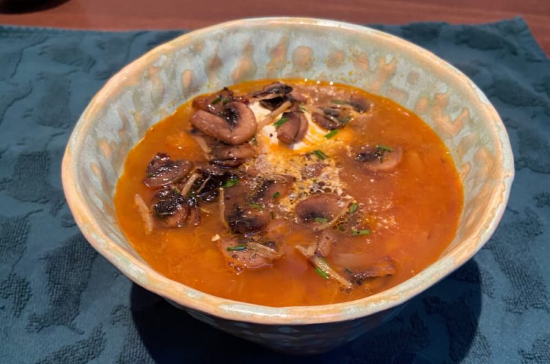 Butternut Squash Mushroom Soup with Soured Cream