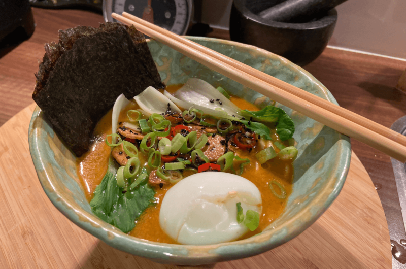 Vegetarian Ramen Noodles Soup